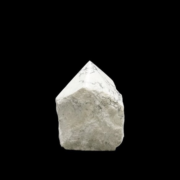 White Howlite Crystal, Generator Point, Rough Base, Polished Point, White Stone - Picture 5 of 10